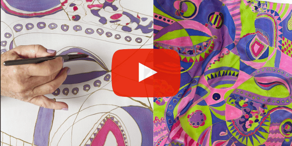 An image of a Pucci inspired silk scarf being painted