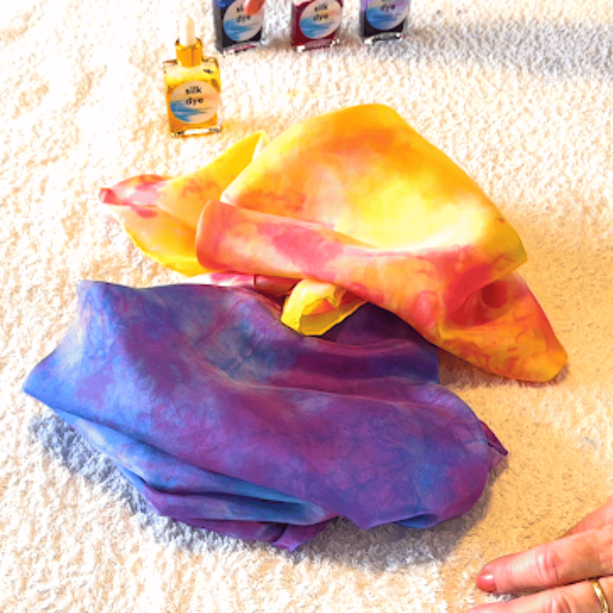 Dye your own silk scarves