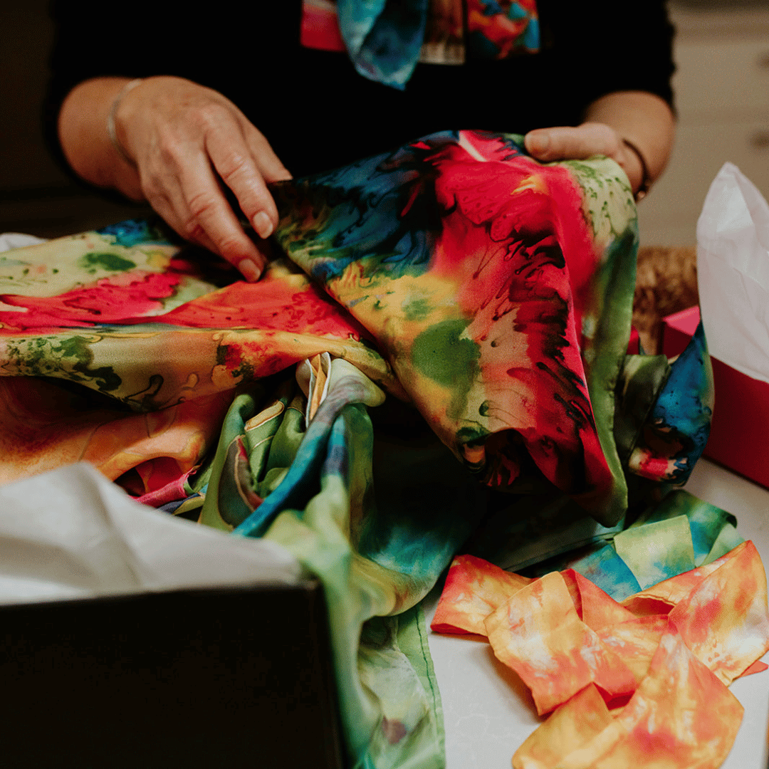 Dye your own silk scarves